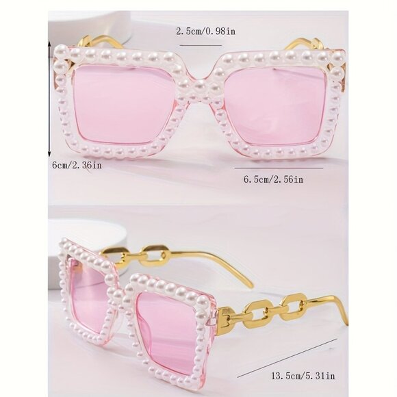 Travel Passions - Pearl Rimmed Pink Sunglasses - Picture 1 of 3